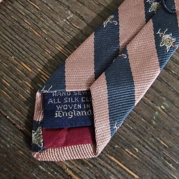 Vintage 80s Kenneth Gordan Fitzgeralds Pink Blue Silk Neck Tie - Picture 2 of 4